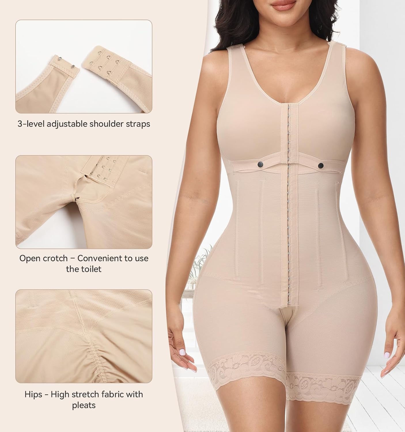 M MYODRESS Fajas Colombianas Moldeadoras Shapewear Tummy Control Post Surgery Compression Garment Postpartum Full Body Shaper - Image 4