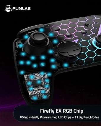 FUNLAB Wireless Switch 2 Pro Controller for Switch 2/OLED/Lite, Firefly Z Gamepad With Hall Effect, Hidden Glow LED, One-Key Wake Up, Programmable Back Buttons, Turbo & Motion Control