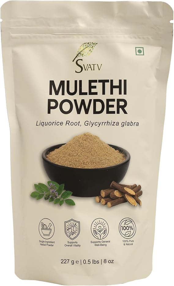 Licorice Powder | Pure Glycyrrhiza glabra | Mulethi | Yashtimadhu - Size - 227 Grams Half Pound