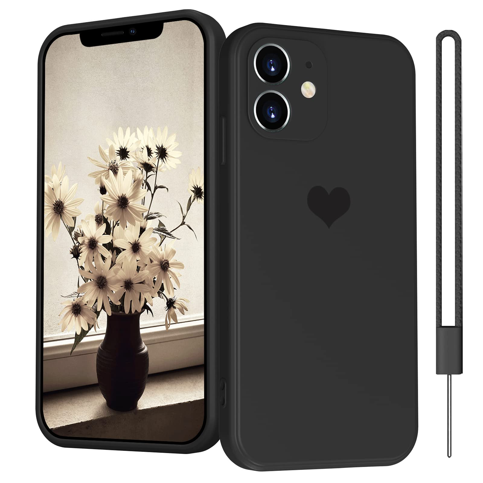 SupVict Compatible with iPhone 11 Pro Case, Phone Case for iPhone 11 Pro, Slim Thin Cute Heart Silicone Shockproof Protective Soft Bumper Drop