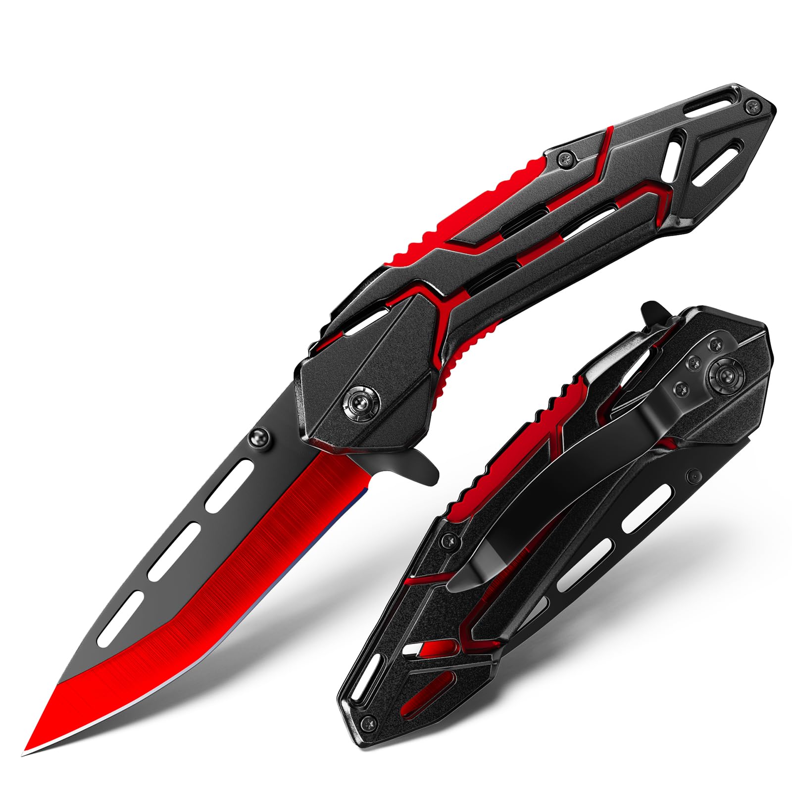 GUANYISTO Pocket Knife for Men, EDC Tactical Knife Folding Knife, Pocket Knives for Outdoor Survival Camping Hiking, Cool Gadgets Gifts for Dad Him