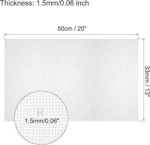 Miniatura 2 de MECCANIXITY Hoja de lona de malla de plástico de 20 x 13 pulgadas, lienzo en blanco de plástico negro para bordar, malla de ganchillo de punto,