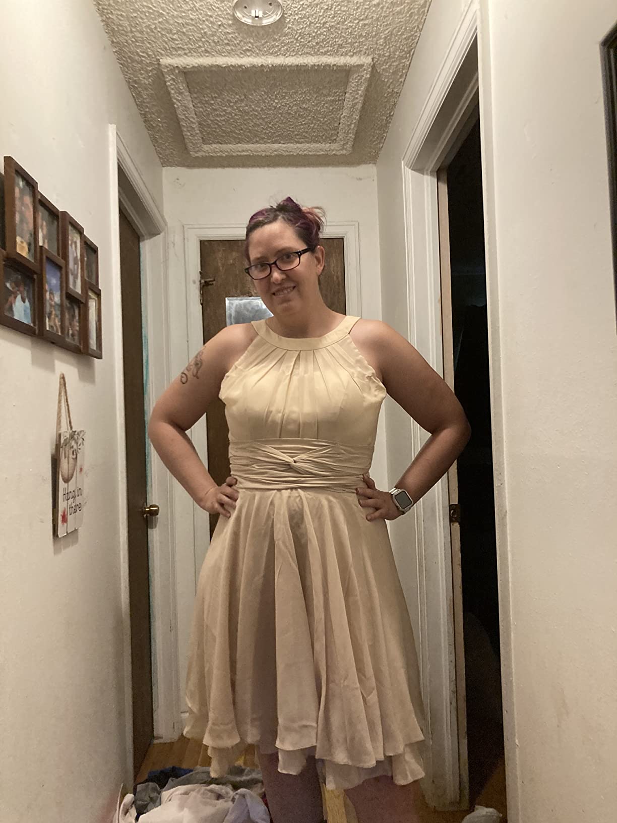 11/mo Finance Faxpox Women's Knee Length Country Bridesmaid Dress