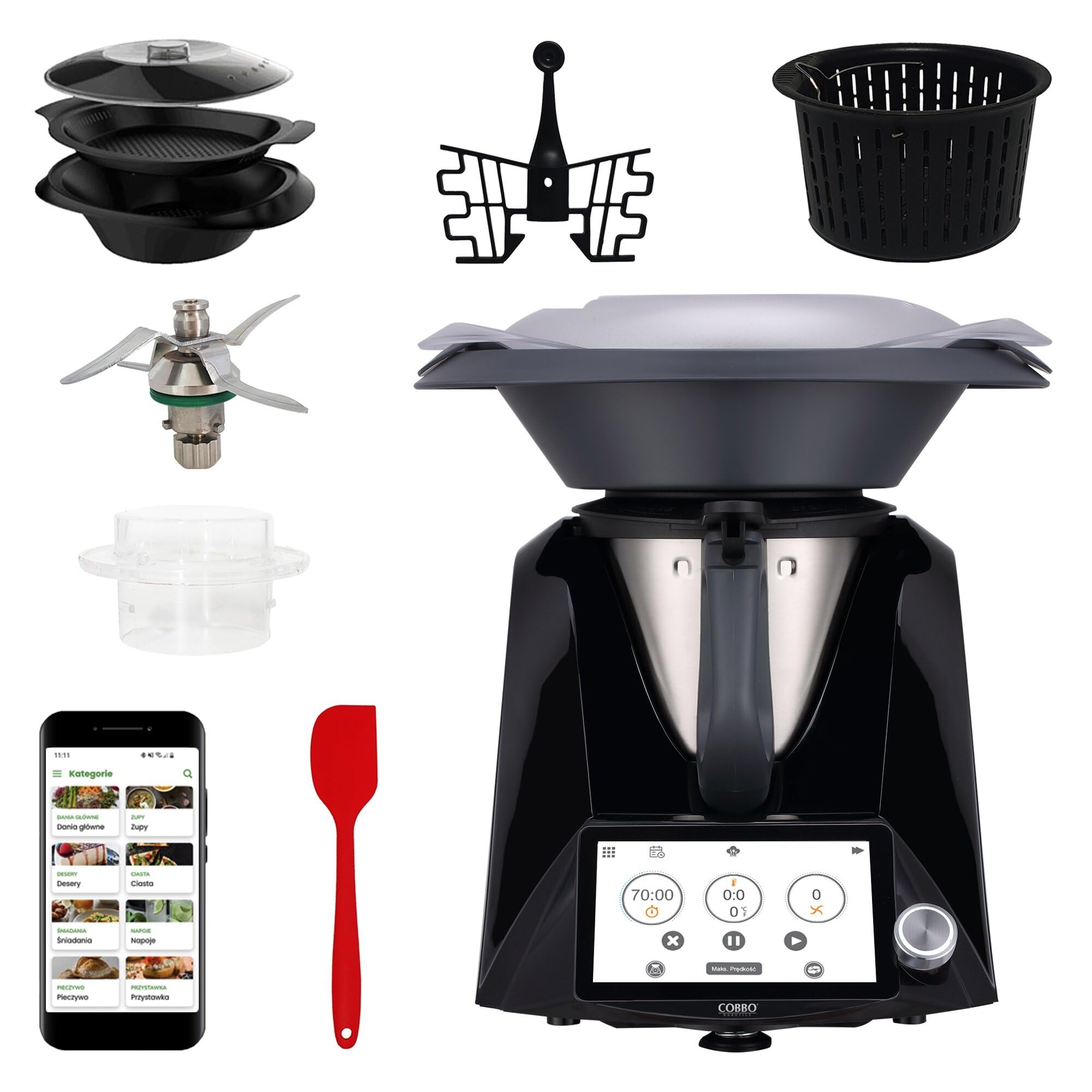 Cobbo TC-7B, Robot da cucina multifunzione COBBO 7, Black/grey
