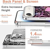 Vista 550 de I-MGAE-IN-AR - Funda diseñada para iPhone 12 y 12 Pro, diseño de mariposa plateada brillante, funda protectora de poliuretano termoplástico, suave