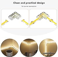 Vista 2 de PAUTIX 8mm Conectores COB de 2 pines 8 piezas, Conectores en forma de L/de esquina, Adaptador de terminal de extensión sin soldadura reutilizable, 2