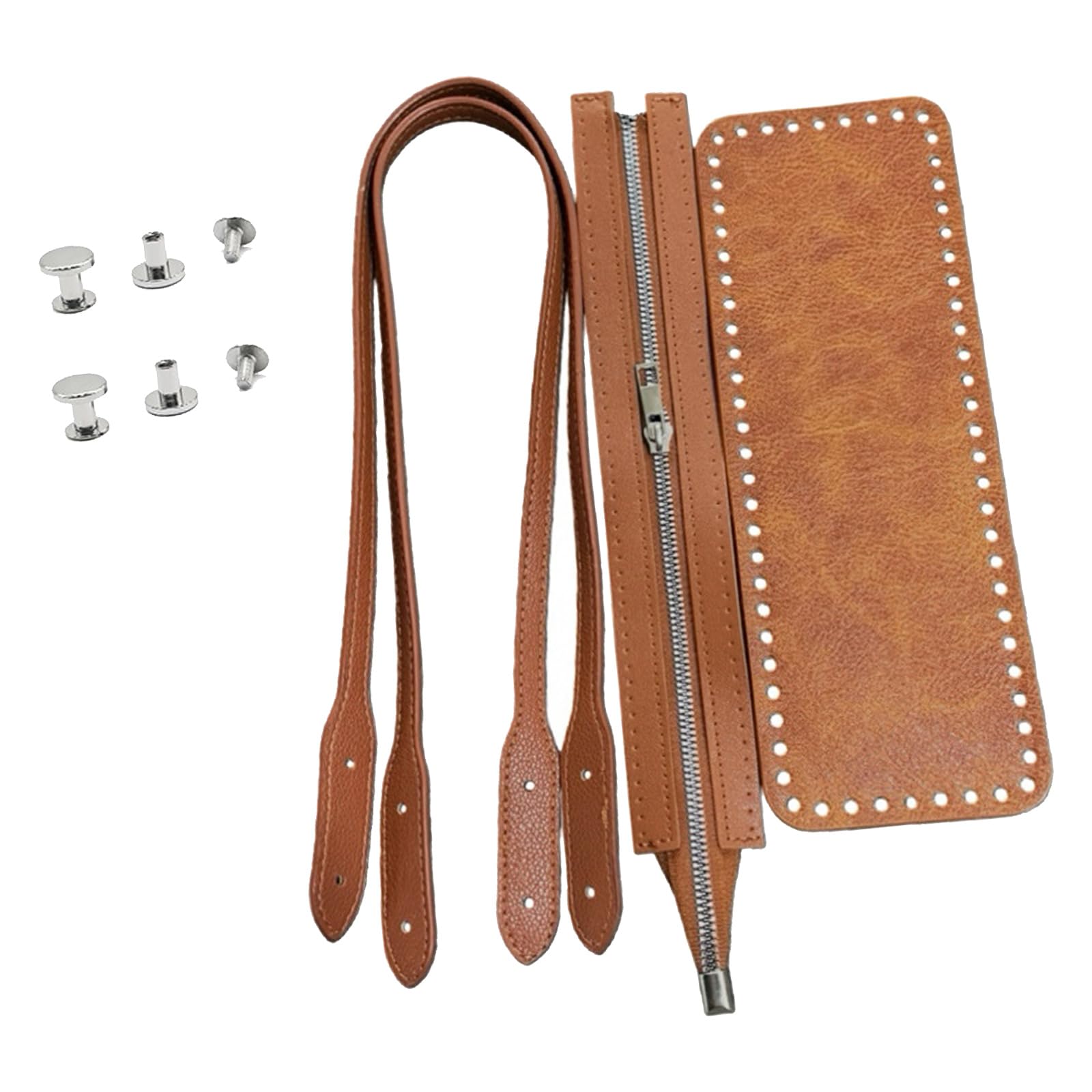 Hsioluted Bag Making Set Diys PU Leather Bag Knitting Set Shoulder Strap, Bags Bottom Shaper Pad Leather Purse Handles for Making