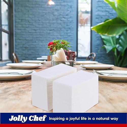 Vista 39 de JOLLY CHEF 100 toallas de mano desechables, suaves y absorbentes, de tacto de lino, elegantes toallas de papel decorativas para cocina, baño, bodas