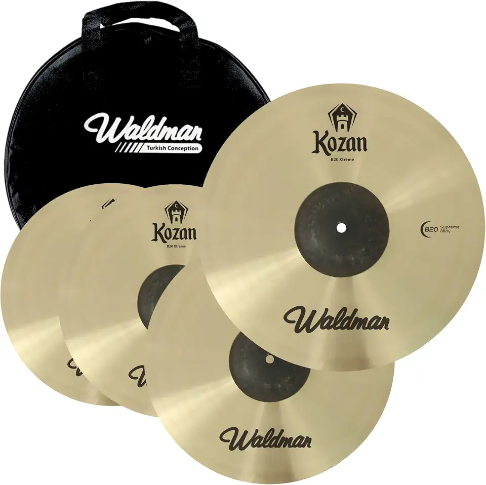 Kit de Pratos Para Bateria Waldman Kozan B20 14 16 20 e Bag