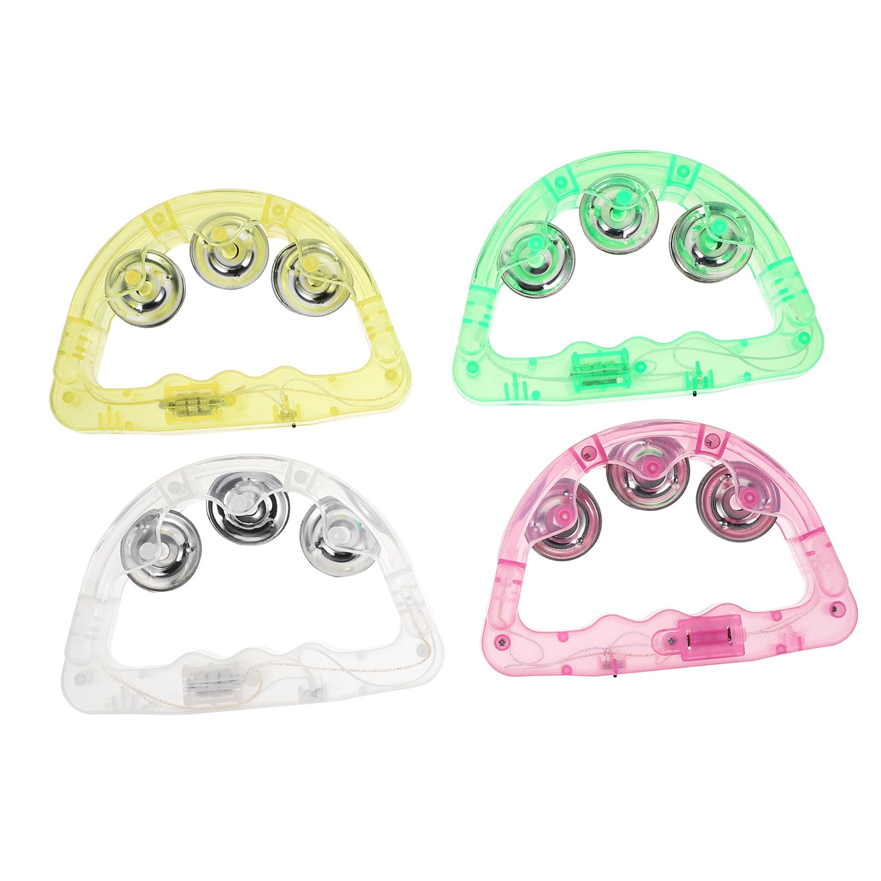 KOMBIUDA 8 Tamburello LED per Colorate Strumento Musicale Portatile per Feste Giochi Tamburello Sonaglio per Allenamento Uditivo e Ritmo Colore Casuale
