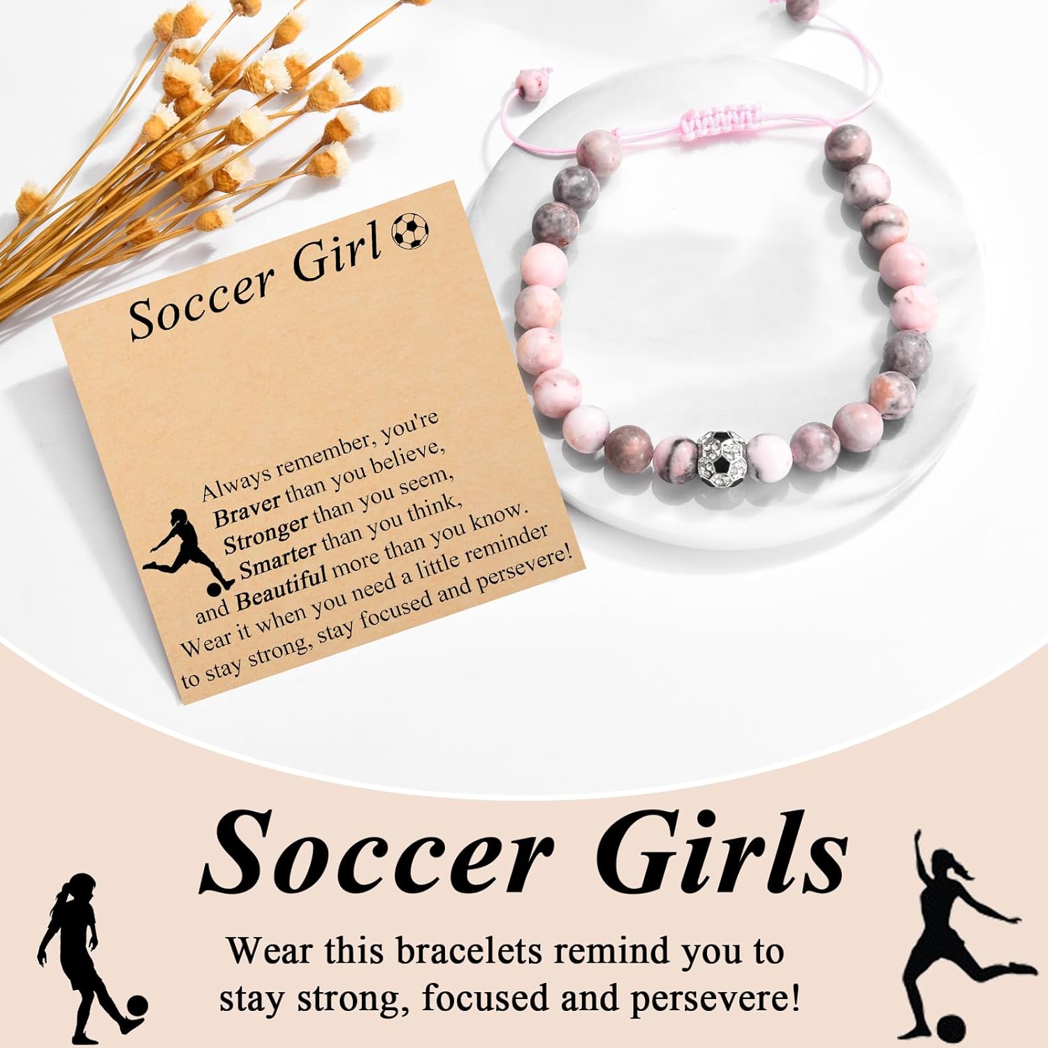 Soccer Girl Gifts Soccer Bracelets for Teen Girls for Teenage Girls, Daughter, Friend, Niece, Granddaughter, Birthday/Christmas/Thanksgiving Gifts - Image 4