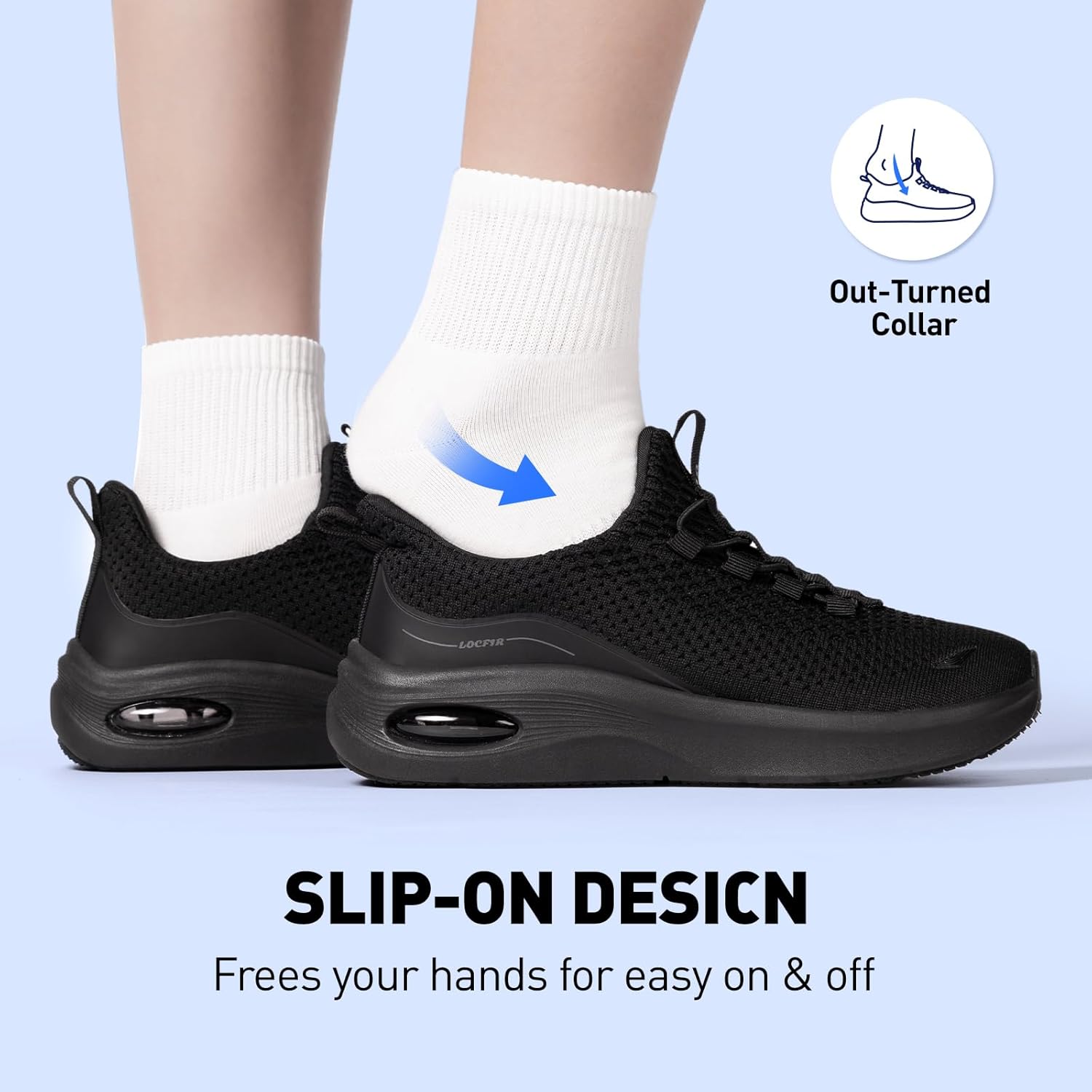 Wide Toe Box Slip On Sneakers for Women with Arch Support | Walking Shoes for Plantar Fasciitis | Zero Drop Sole & Cushion | Tennis Work Shoes - Image 5