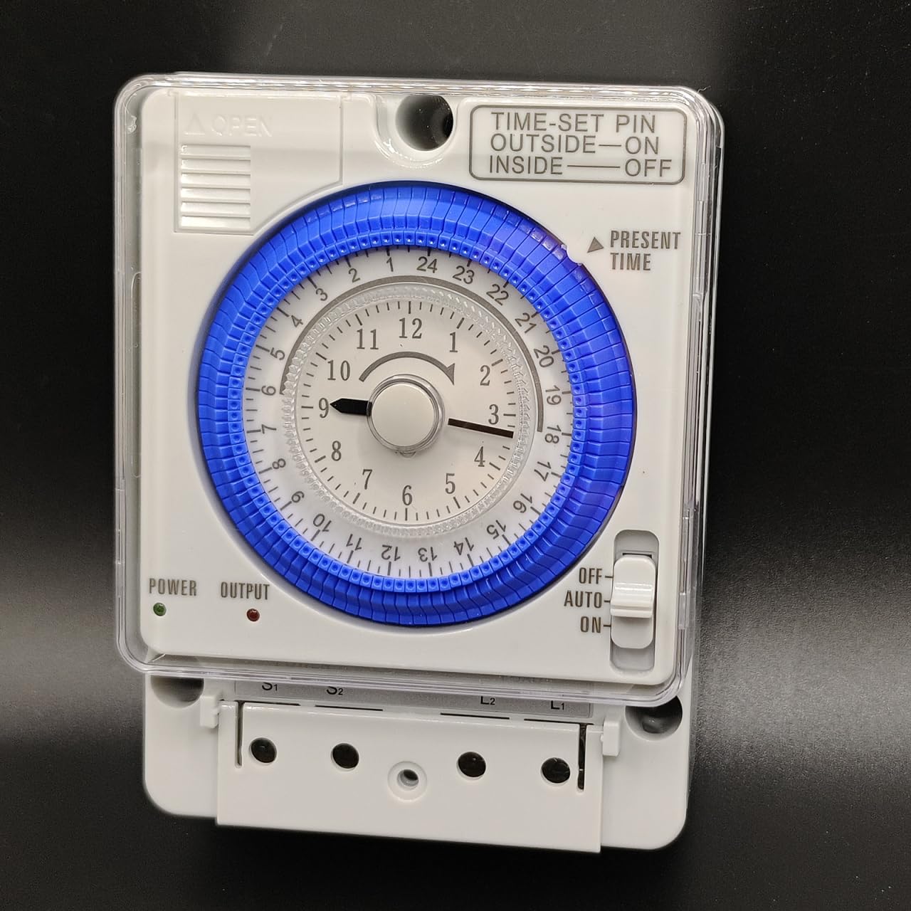 HOMSFOU Zeitmechan Mechanischer Zeitschalter 12 Volt Zeitschaltuhr Mechanischer Küchentimer Industrie-Timer Elektrischer Zeitschalter Intervall-Timer 12-Volt-Timer Timer-licht Groß Weiß