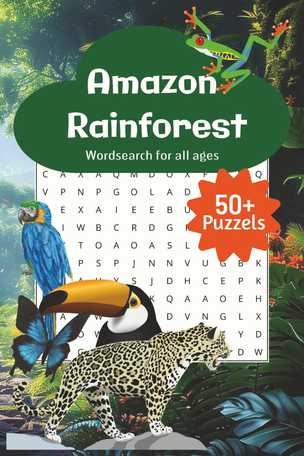 Amazon Rainforest Word Search: Word searches with easy to read Print about Wild Animals and their habitats | 110 pages | 50+ puzzles| activity books…gift for, holidays, vacation and free time