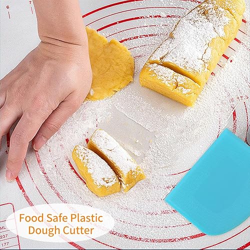 Miniatura 6 de ALLTOP Espátula de cuenco y rascador de banco, herramienta de plástico flexible multiusos para repostería, raspadores de alimentos para masa de pan,