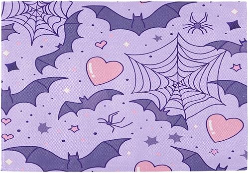 Miniatura 25 de Bolaz Juego de 4 manteles individuales abstractos con diseño de copo de nieve rojo de Navidad, lavables, para cocina, comedor, decoración de mesa