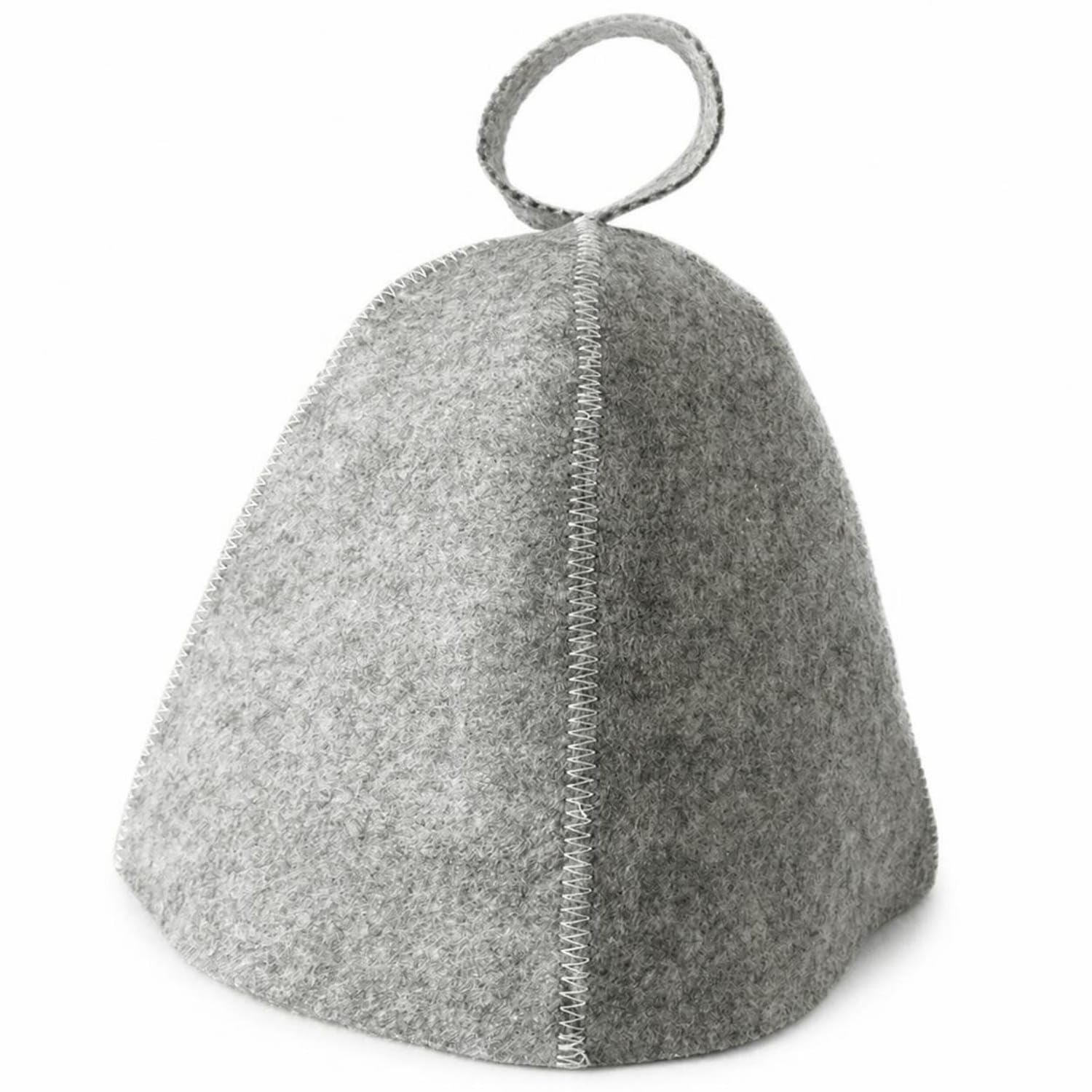 Thick Felt Sauna Hat Cone-Shaped Sauna Hat with Hanging Loop Heat-Protection Banya Cap Insulated for Bathhouse, Spa, Gray-image-20