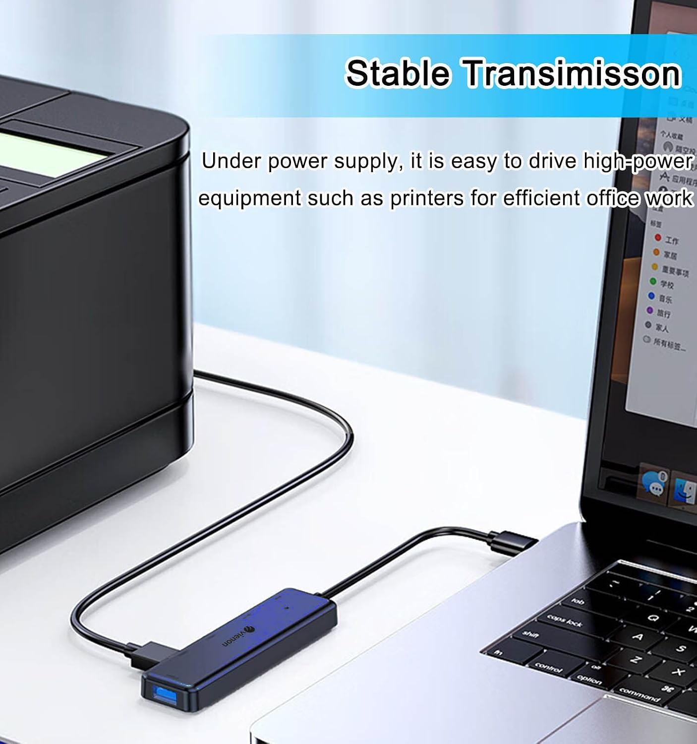 VIENON USB 3.0 Hub 5 in 1, USB Extender with USB C Power & Data Ports for Laptop/PC, Multiport USB Dock for MacBook, Mac Pro, Mac mini, iMac, Surface Pro, XPS