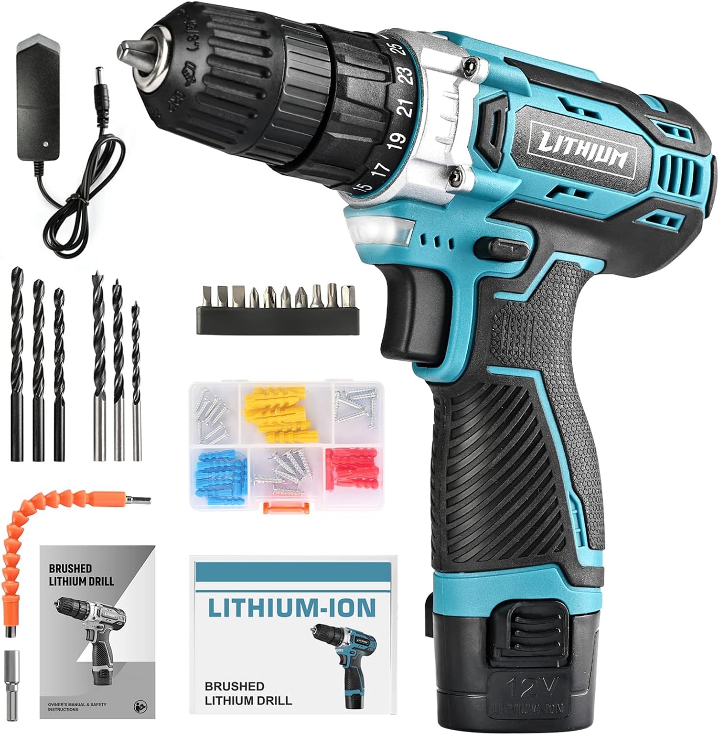 Taladro Inalámbrico mowmow 20V con Batería y Cargador