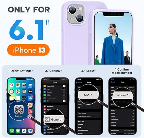 Miniatura 1061 de Miracase - Funda diseñada para iPhone 11 con protector de pantalla, funda de goma de silicona líquida, protección total contra caídas y a prueba