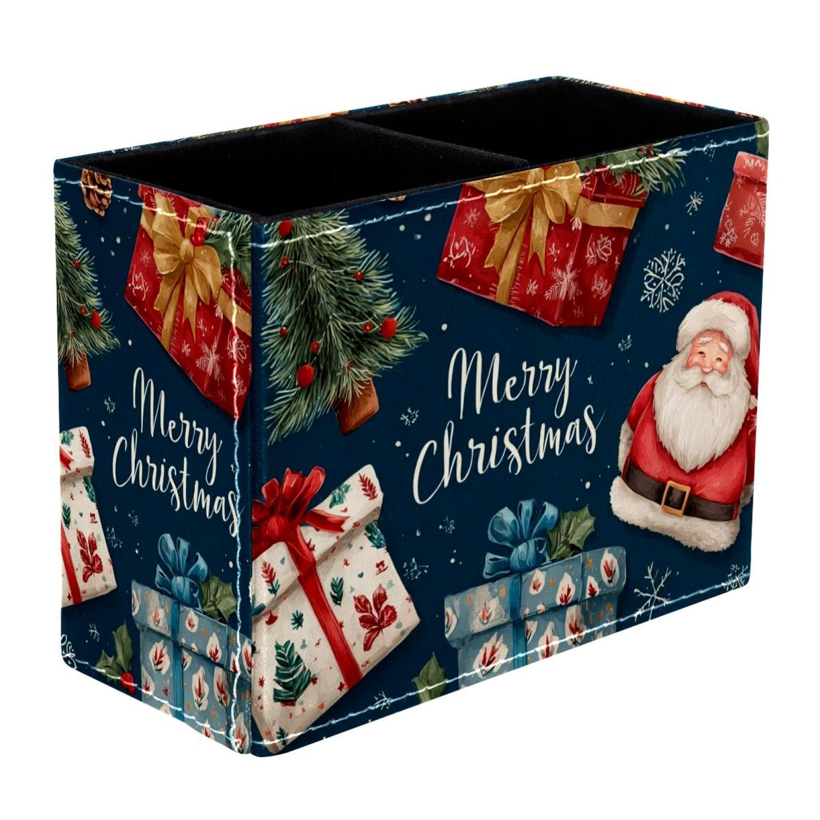 sanfly fish Santa Claus Desktop Storage Box Pencil Holder, Stationeries and Desk Supplies Organizer for Home, Office & School