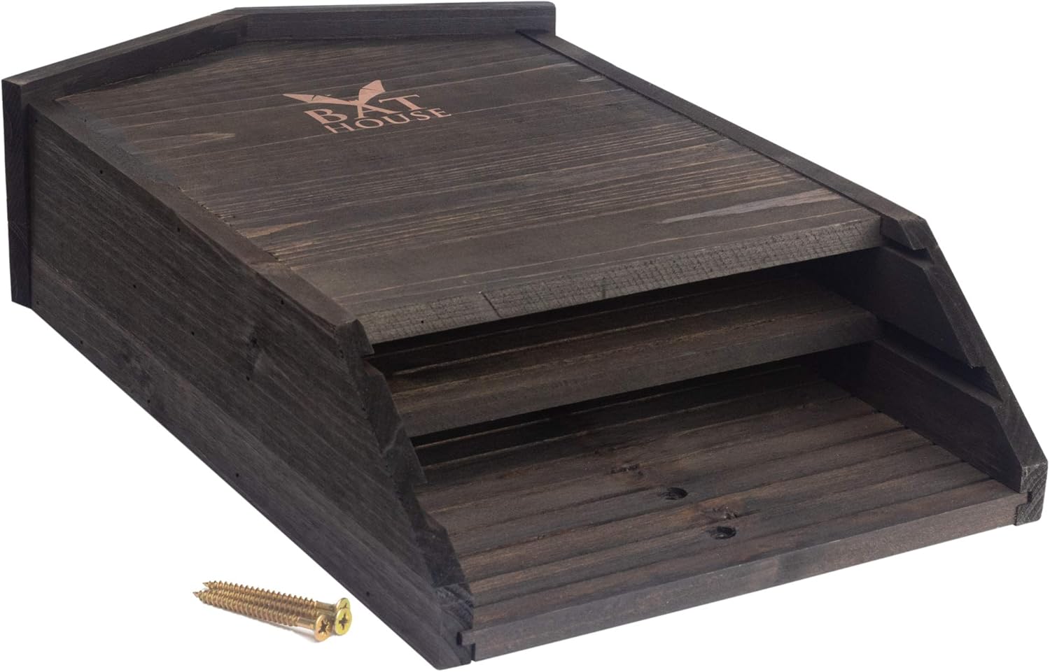 The Ultimate Wooden Bat House for Outdoors - A Large Double Chamber Box Perfectly Designed to Attract Bats - Durable and Easy to Hang