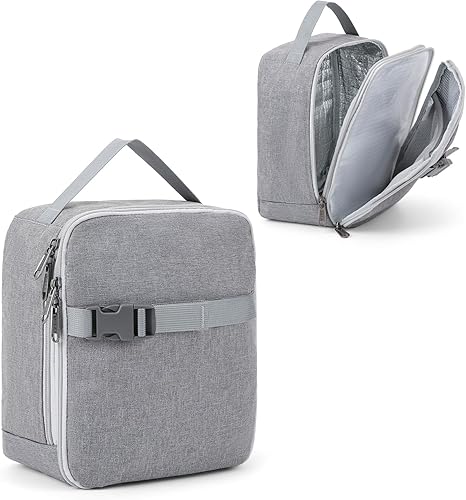 Miniatura 2 de XQXA Bolsa de almuerzo aislada  Lonchera reutilizable gruesa térmica, suave, a prueba de fugas, para adultos, oficina, viajes, picnic (gris-L)