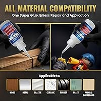 Vista 5 de Starbond EM-150 Medium - Adhesivo instáneo premium CA (cianoacrilato), súper pegamento, para carpintería, pasatiempos, lapidarios, uñas acrílicas