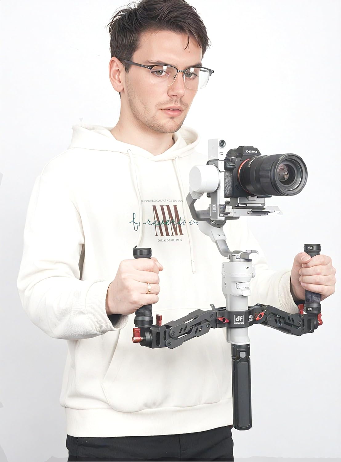 DIGITALFOTO Ares Z Axis Spring Gimbal Dual Handle,Damping Detachable Dual Grip Compatible with Crane 2, DJI RS2/RS3 Pro/RS4/RS 4 Pro/Mini/Ronin S/SC, FEIYU AK2000/4000, Moza Air 2 Axis Gimbal