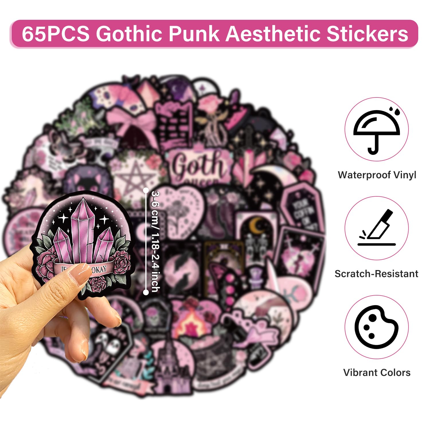 MUYA 50pcs Sanrio Kuromi Stickers My Melody Stickers Waterproof Graffiti Vinyl Stickers For Laptop I.584879922