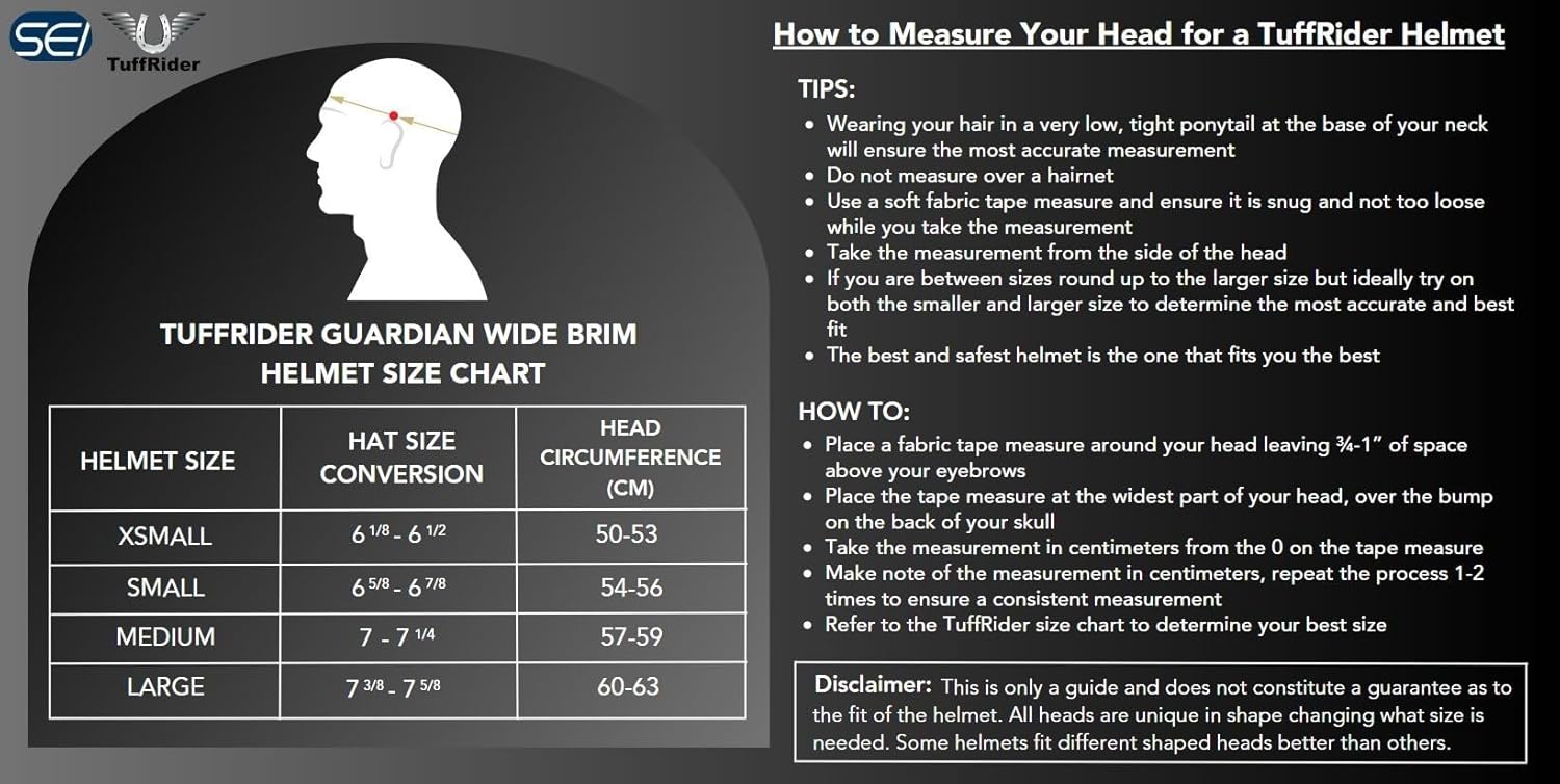 TuffRider Guardian Wide Brim Equestrian Horse Riding Helmet