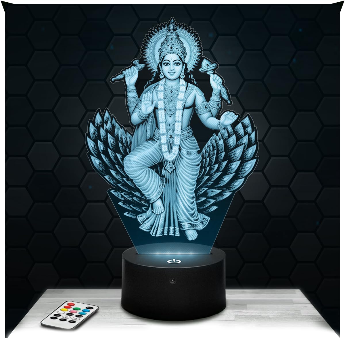 Lampephoto.fr - Vishnu God 3D Lamp Decoration Collection Hinduism God Religion Gift idea Man Woman Object Vishnu God Night Light Adult Room Decoration, Original Men's Women's Christmas, Gift Idea