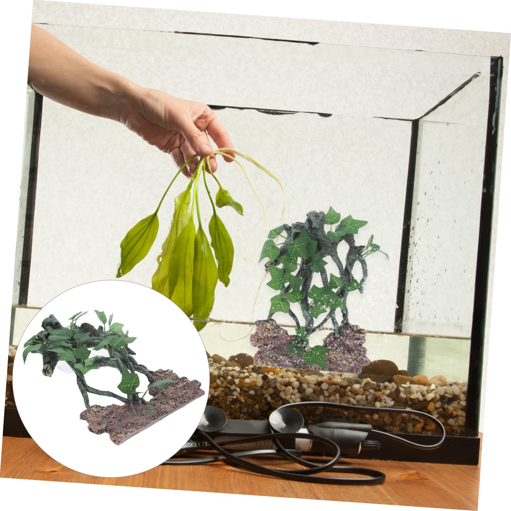 POPETPOP Artesanías De Resina para Terrario Decoración De Acuario Escondite para Reptiles Rama De Árbol Árbol De Peces Accesorios para Reptiles y Peceras Paisaje Acuático