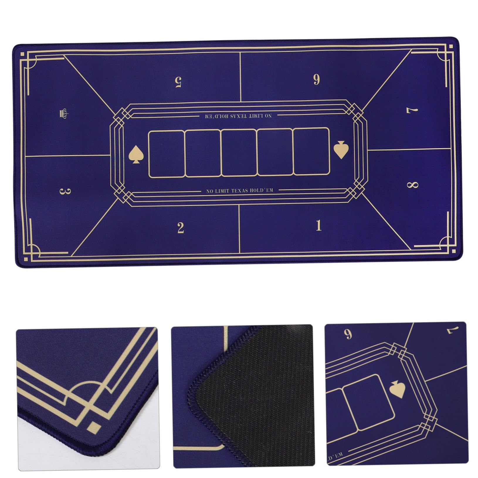 BESPORTBLE Tapete para Mesa de Póquer Azul de Resina y Goma Antideslizante, Fácil de Limpiar, Multipropósito para Entretenimiento en Casa y Fiestas Nocturnas