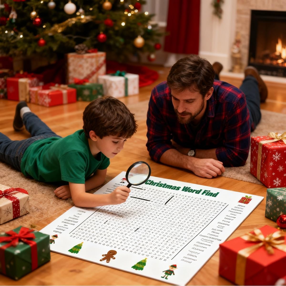 TREELYWOOD Jumbo Thanksgiving Word Search Poster – Giant 31.5"x20" Wall Game, Poster-Size Word Search, Giant Thanksgiving Activity Posters for Families (christmas) - Image 4