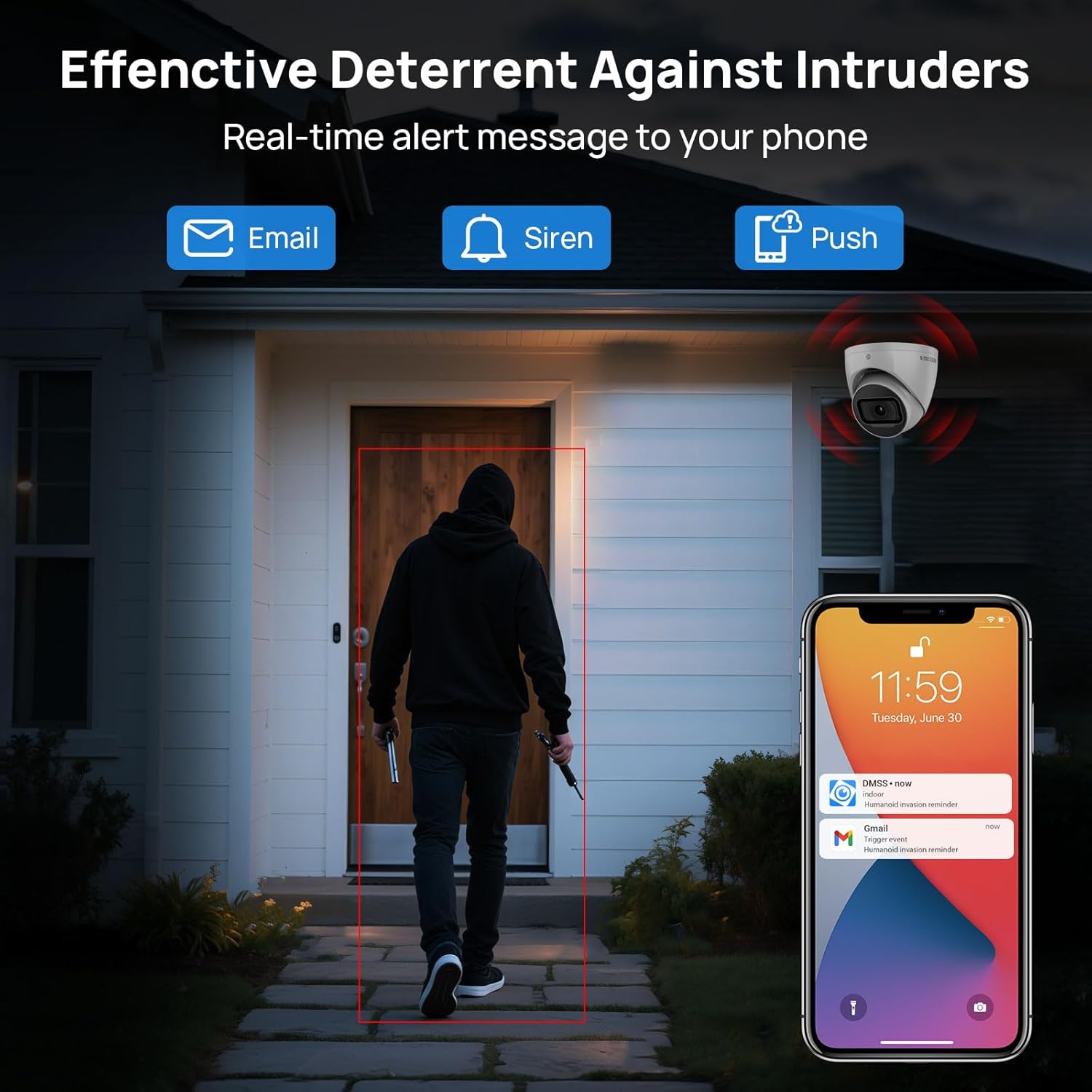 VIKYLIN 4K 8MP IP Security Camera,DMSS/SmartPss Lite,Starlight Dome with Built-in Mic, 256GB SD Card Slot, 2.8mm Lens, 98ft IR,IP67, Indoor Outdoor PoE Surveillance Camera