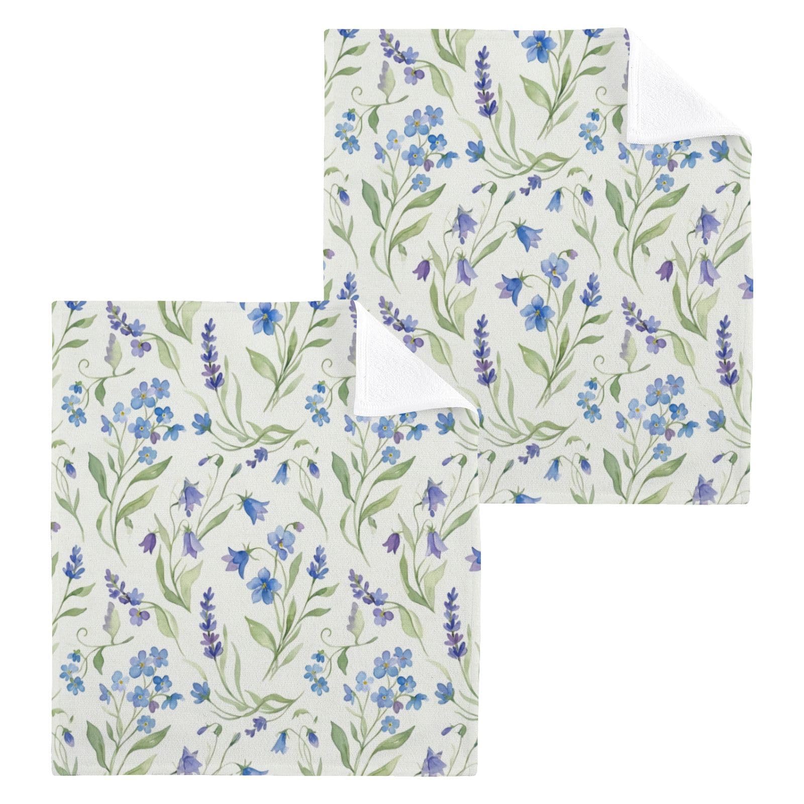 BOESI Floral Pattern 12x12in Cotton Washcloth,Face Towel