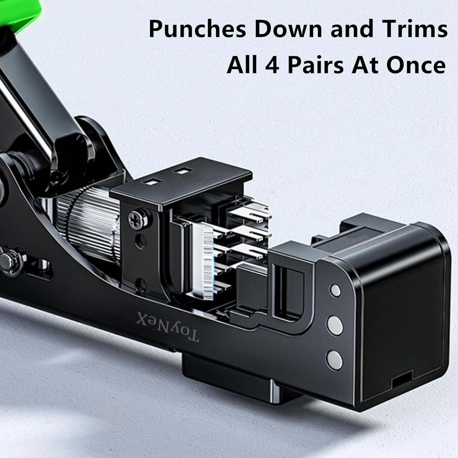 ToyNeX 90° Angled Speed Termination Keystone Tool - Time Saver Network Punch Down Tool - To Be Used ONLY with 90° Angled RJ45 Cat5e, Cat6a and Cat6 Keystone Jacks.(TNX-760B)(Green). 2