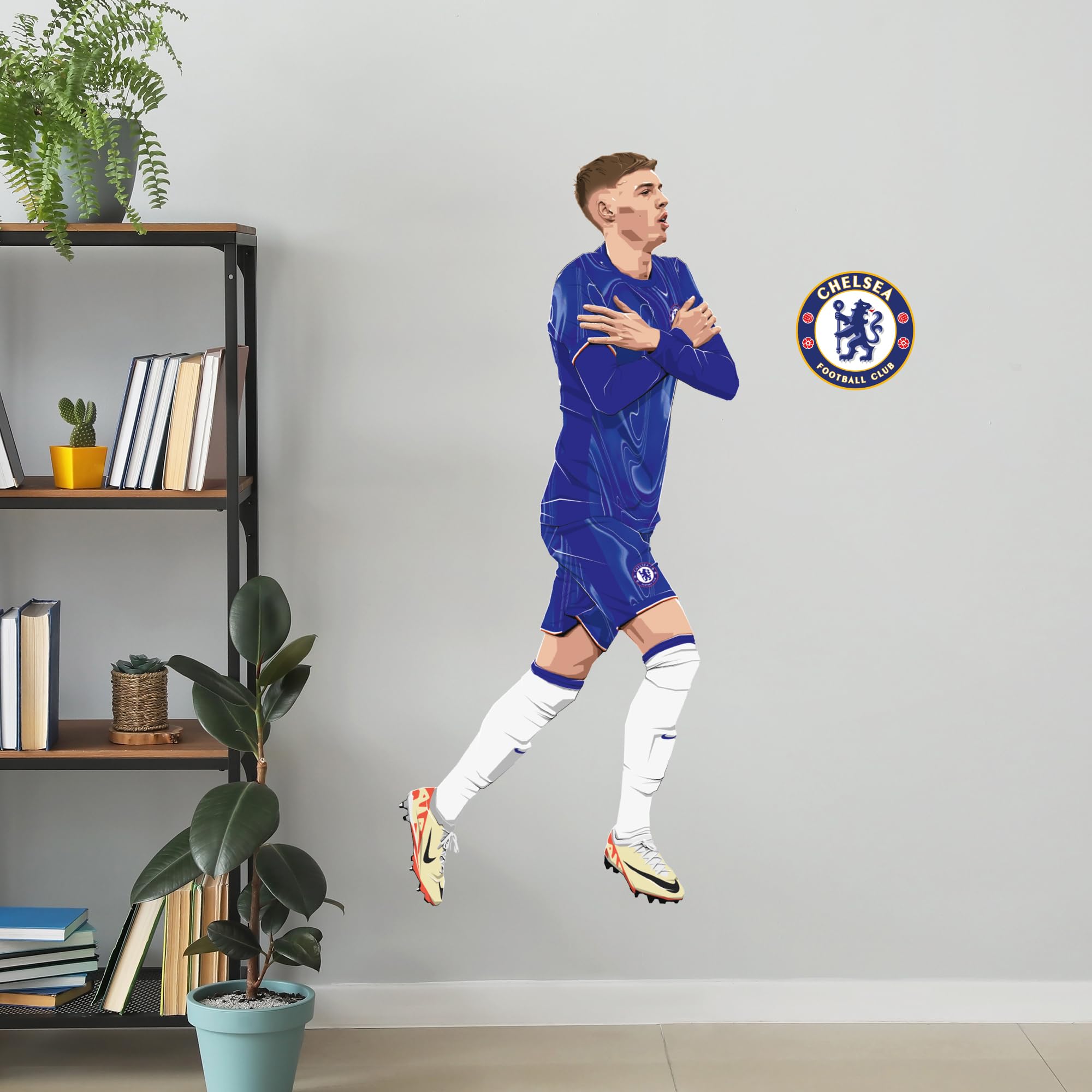 Chelsea Football Club - Cole Palmer 24-25 Illustration Wall Sticker (60cm Height x 25cm Width)