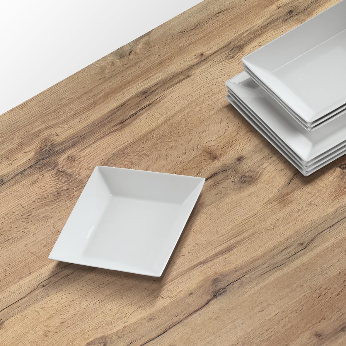 PAZZO DESIGN Table Extensible Tommaso, Chêne Rustique, Base Blanche, Mélamine, 110 x 70 x 76,5 - id_1957