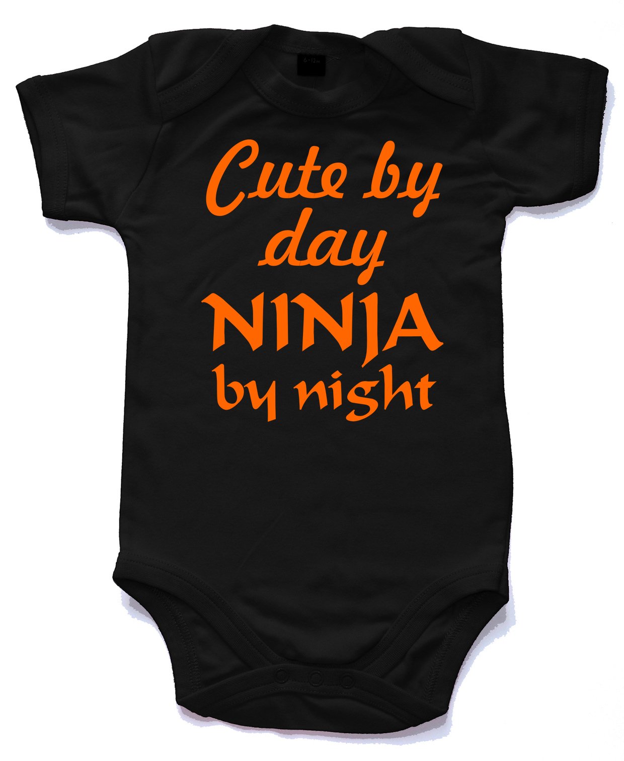 Naughtees Ninja by night babygrow babysuit black 6-12 months