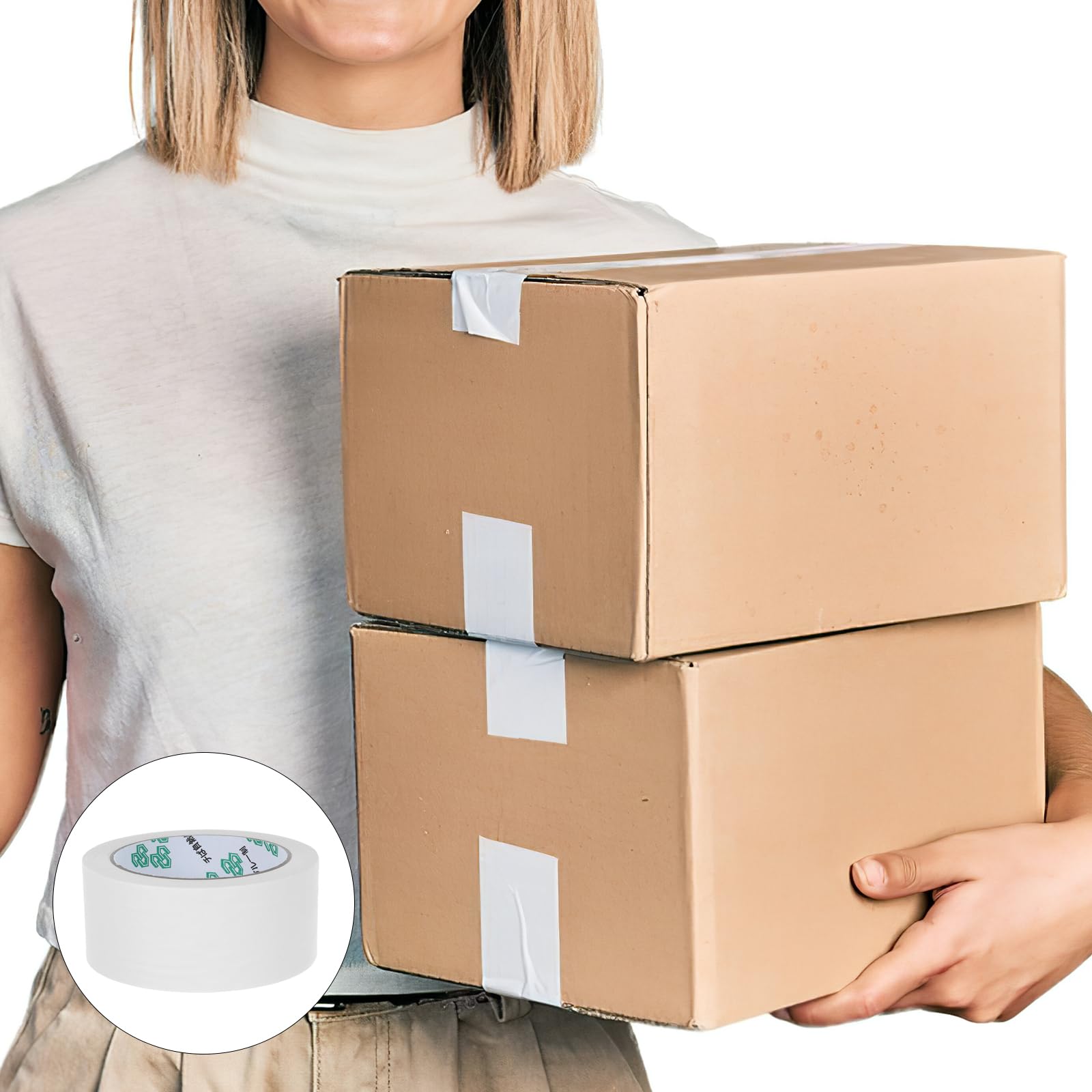NUOBESTY Writable Kraft Paper Packing Tape 2 Rolls 98.43Ft X 1.77In Strong Adhesive Shipping Tape for Box Sealing and Mailing Eco-Friendly Writable - Image 4
