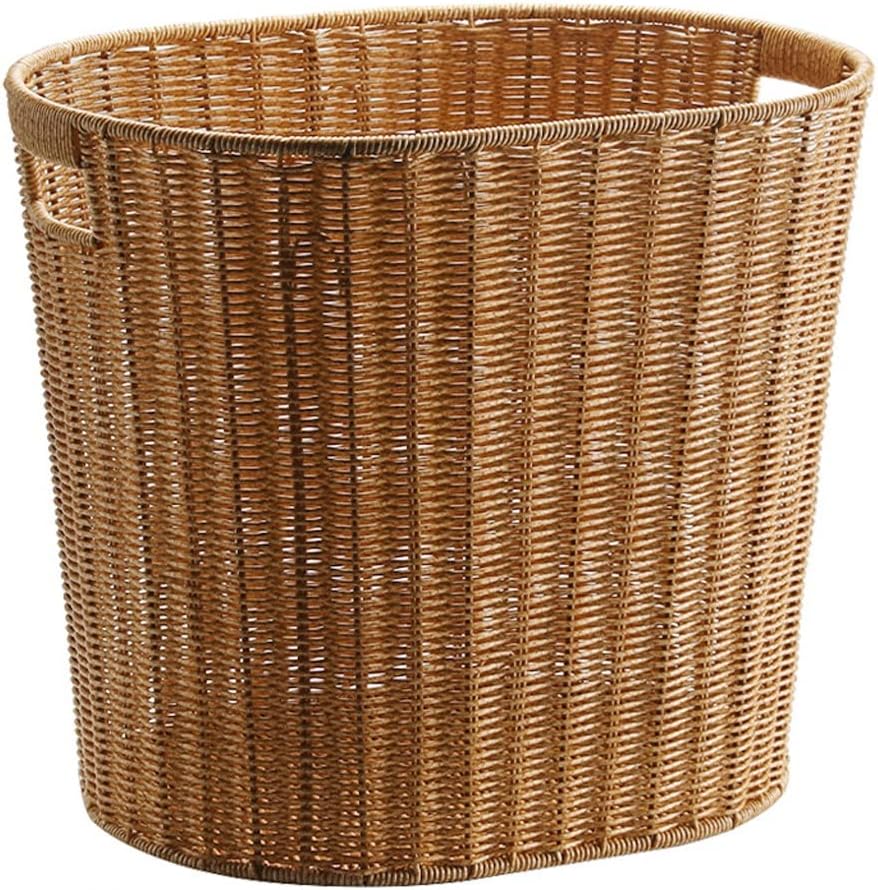 Dirty Clothes Basket Imitation Rattan Dirty Clothes Basket Hotel Bathroom Laundry Basket Dirty Clothes Storage Basket (Braun 44.5 * 32.5 * 38cm)