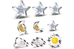 Star, Moon, Cloud and Sun Cookie Cutters 9 Piece Set