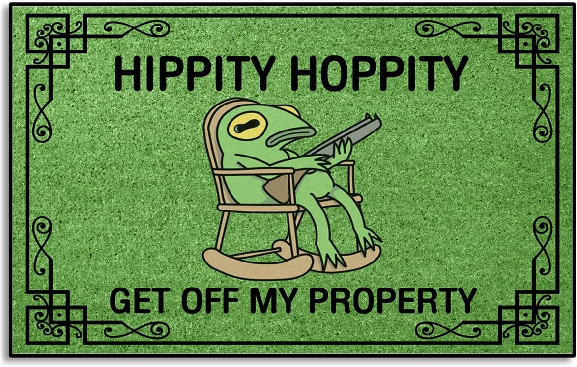 Doormat Hippity Hoppity Get Off My Property Rug for High Traffic Areas