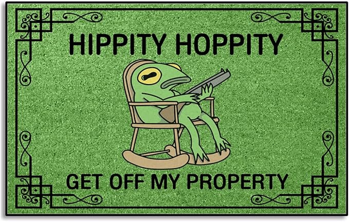 Amazon.com: Wulidrom Doormat Hippity Hoppity Get Off My Property Rug for High Traffic Areas : Patio, Lawn & Garden