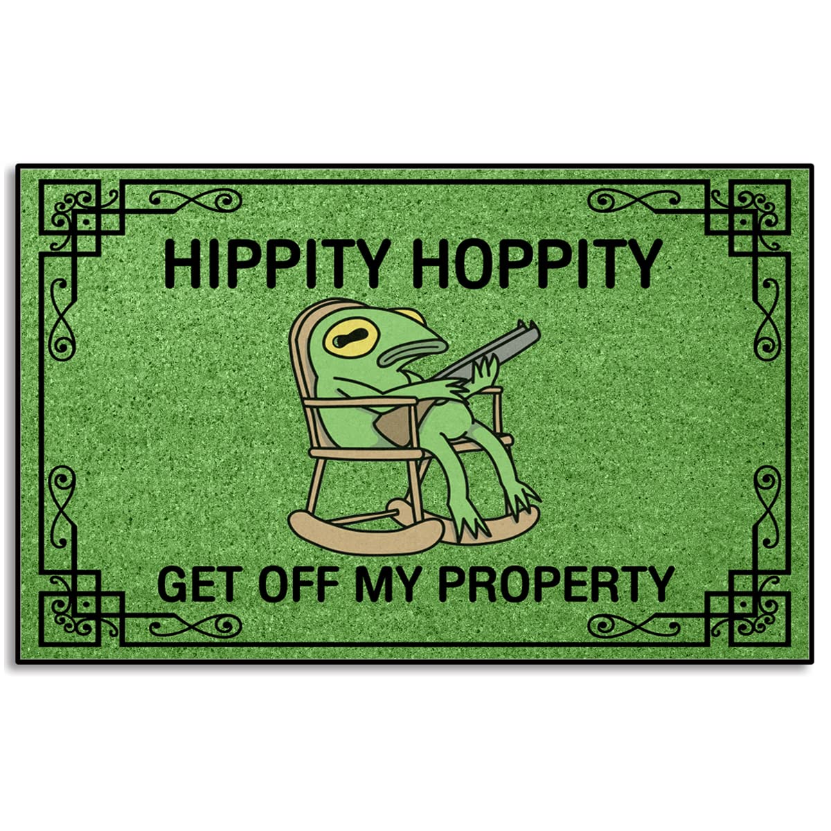 WulidromDoormat Hippity Hoppity Get Off My Property Rug for High Traffic Areas