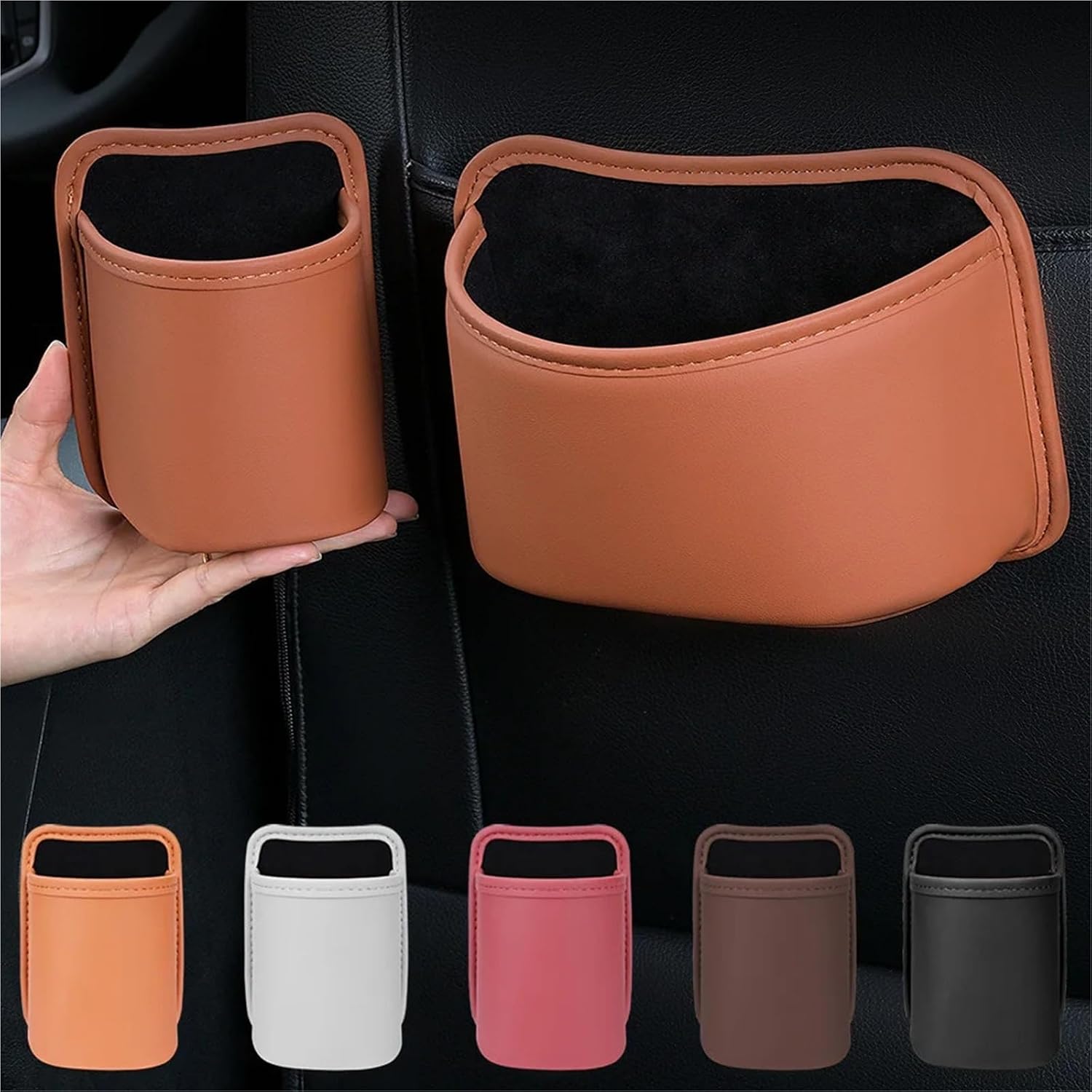 Universal Door Cup Holder Box Back Water Cup Organizer Pocket with Back Clip Design(Trumpet-Off-White)