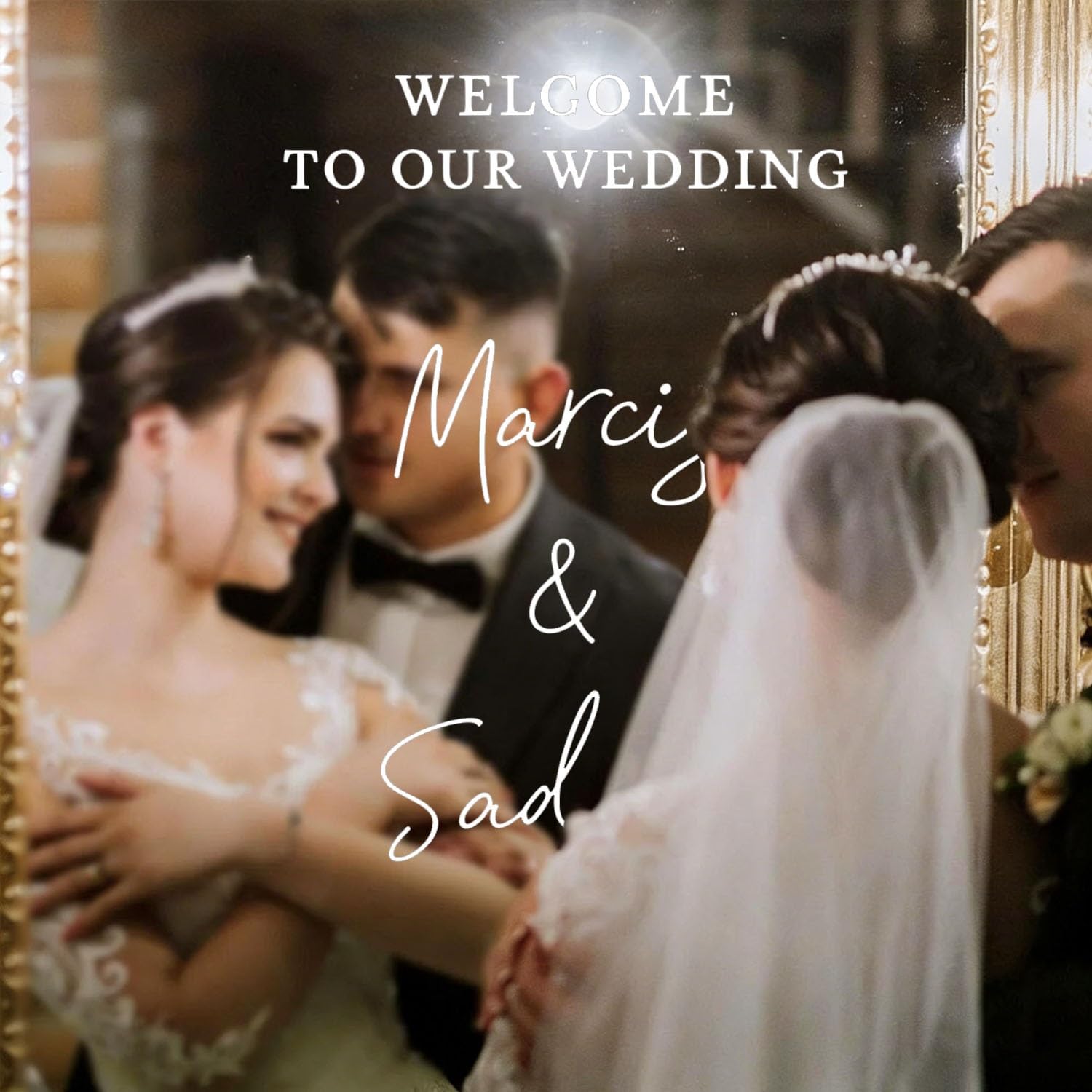 Adesivi Personalizzati Per Specchi Da Matrimonio - Scritte In Vinile Personalizzate Per Specchi Grandi E Piccoli, Adesivo Fai Da Te Con Scritta Di Benvenuto Per Il Ricevimento Di Nozze(57x94cm)