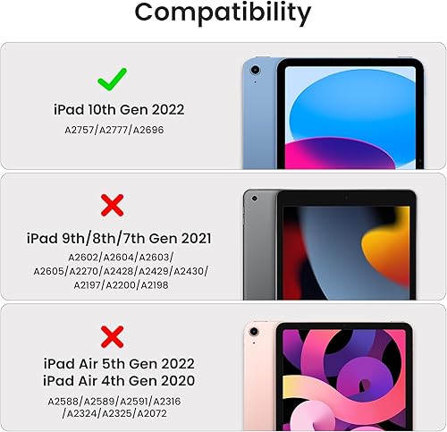 Miniatura 2 de DTTO Funda para iPad de 10.9 pulgadas 2022, funda clásica de cuero prémium para iPad de 10 generación 2022, funda para iPad de 10 generación con